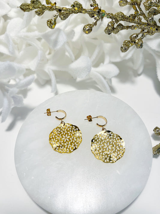 Floral Gold Earrings