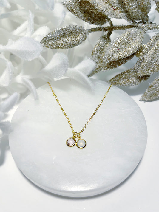 Double Charmed Gold Pendant Necklace