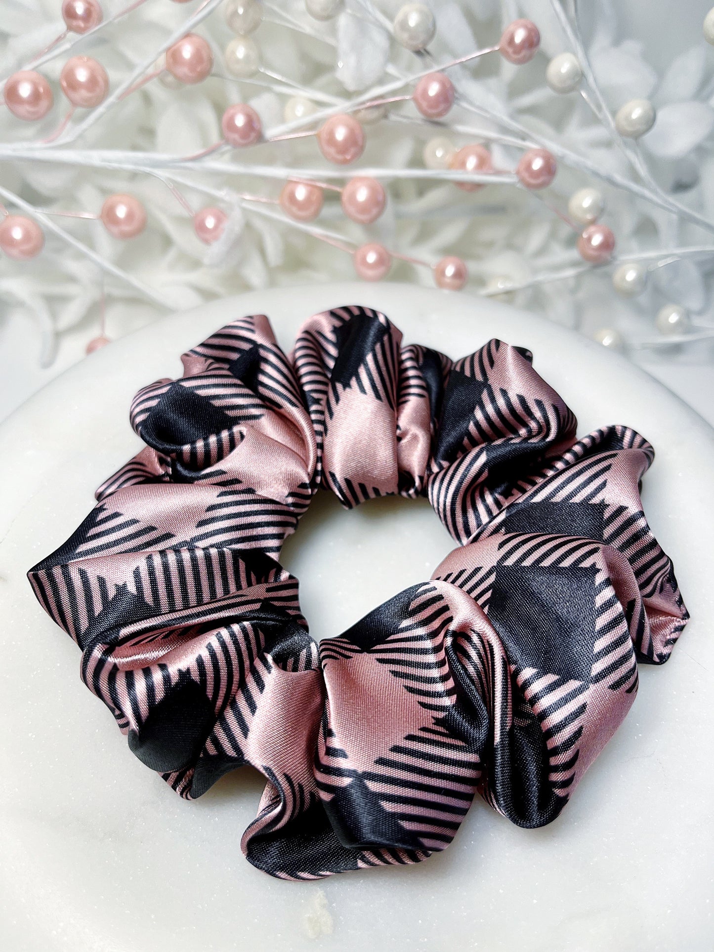 Blush Mauve Satin Deluxe Scrunchie