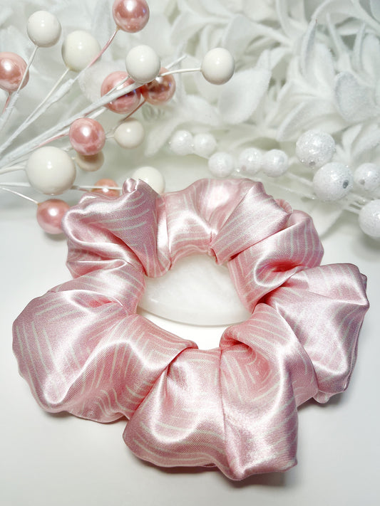 Lily Pink Satin Classic Scrunchie