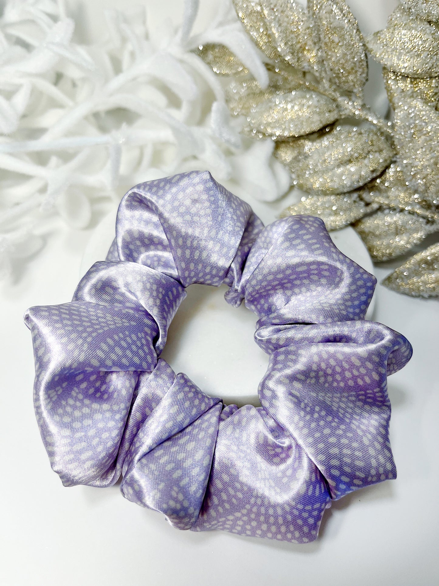 Nova Lavender Satin Classic Scrunchie